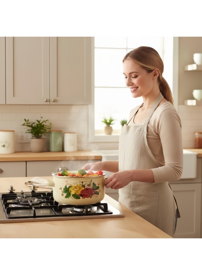 Sharpdo 5-Piece Set of Marble Enamel Thickened Straight Soup Pot with Double Ears 16/18/20/22/24CM - Image 3